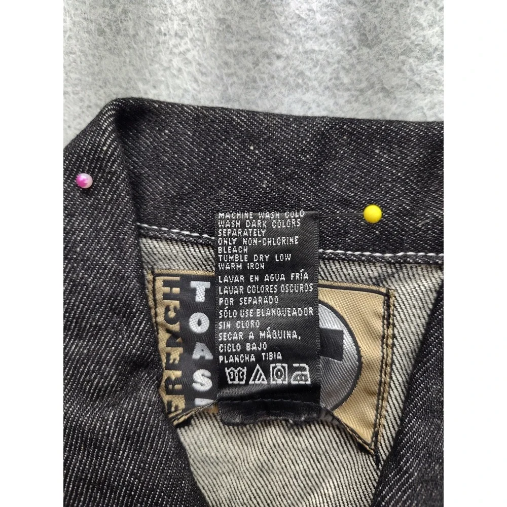 French Toast Boy Jacket XS Black Denim 100% Cotton Long Sleeve‎ Regular Pockets
